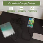 Comò moderno a 6 cassetti con luci LED e stazione di ricarica – Mobile TV doppio