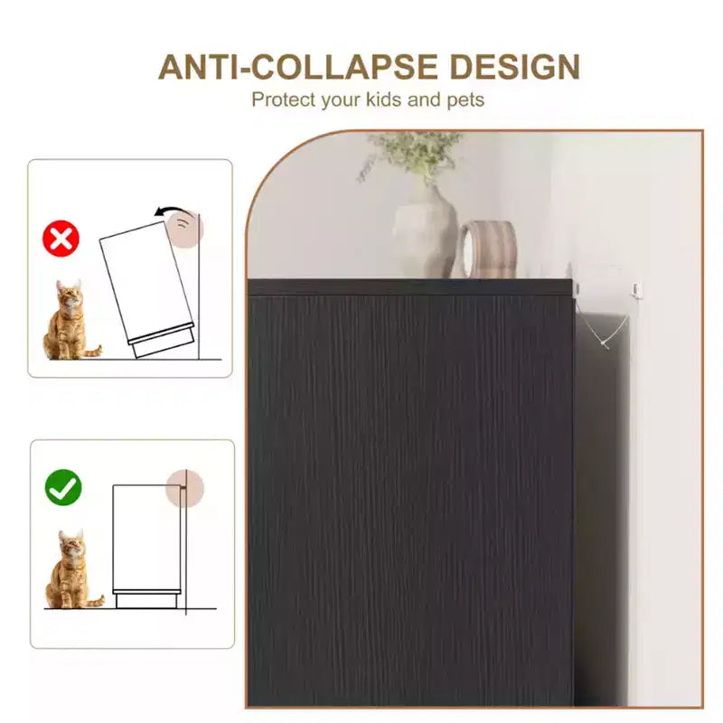 Comò in rattan a 7 cassetti, larghezza 55", con maniglie in metallo e base in legno – Camera da letto e soggiorno