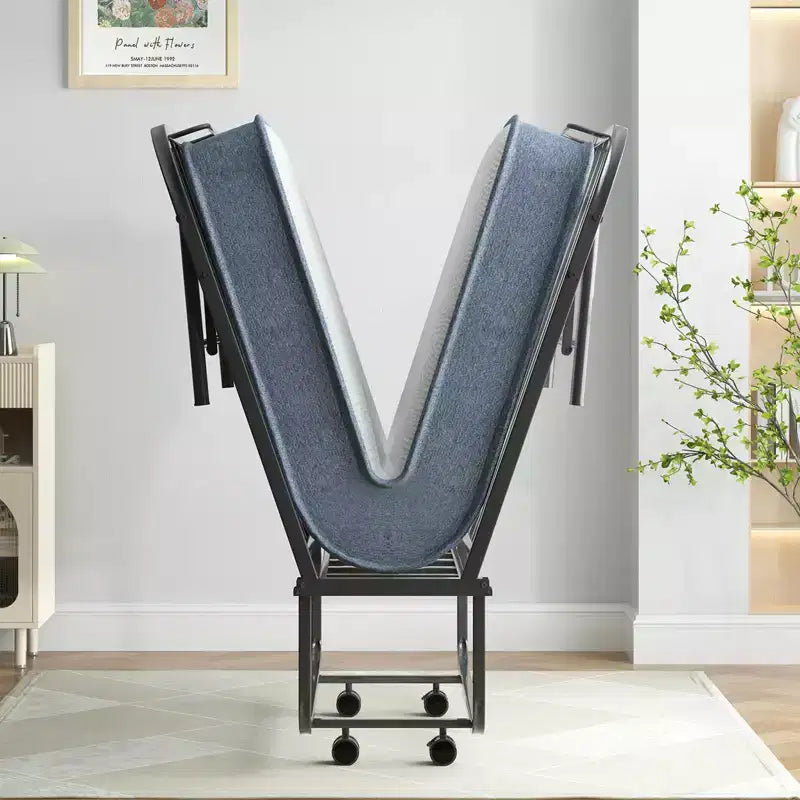 Letto Pieghevole per Ospiti Matrimoniale a Una Piazza con Materasso in Memory Foam da 13 cm e Ruote – Richiudibile e Portatile