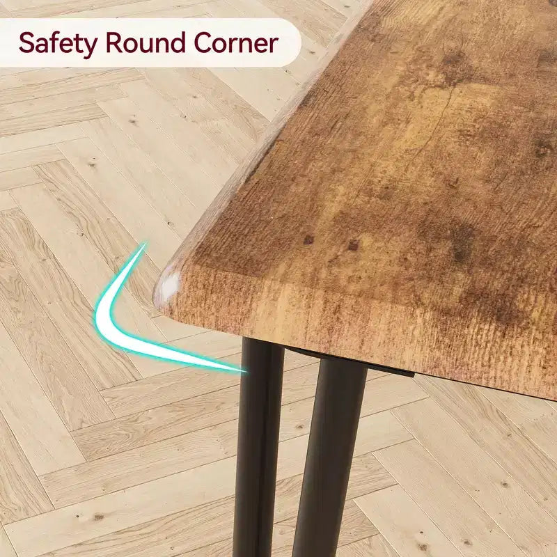 Set da Pranzo Quadrato da 3 Pezzi per 2 Persone – Struttura in Metallo, Piano in MDF e Sedie Imbottite