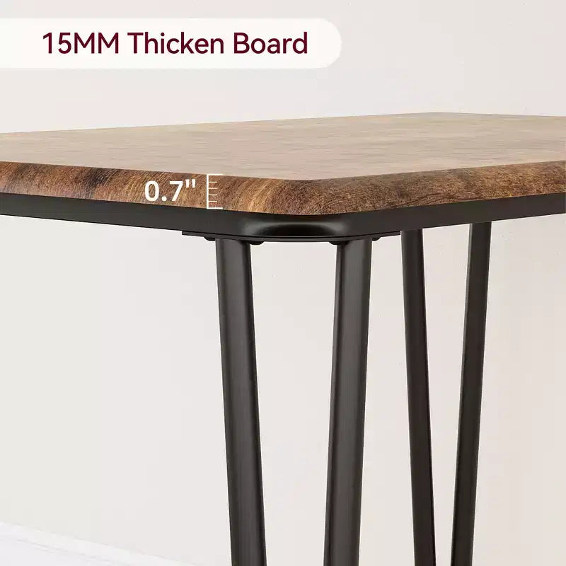 Set da Pranzo Quadrato da 3 Pezzi per 2 Persone – Struttura in Metallo, Piano in MDF e Sedie Imbottite