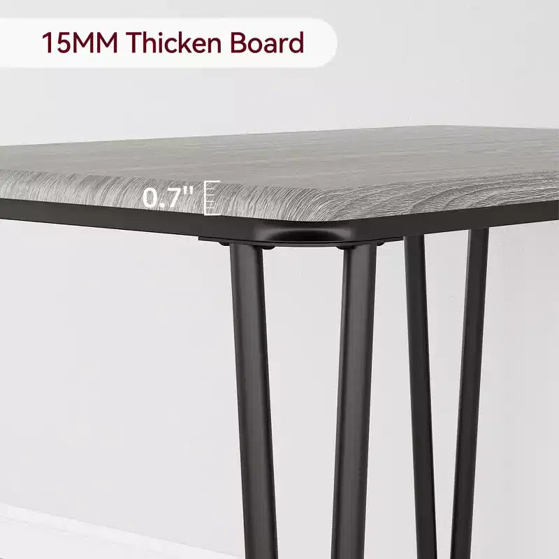 Set da Pranzo Quadrato da 3 Pezzi per 2 Persone – Struttura in Metallo, Piano in MDF e Sedie Imbottite