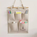 Organizzatore da Parete con Stampa Torre Eiffel e 5 Tasche in Tela – 31,75x24,13 cm