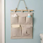 Organizzatore da Parete con Stampa Torre Eiffel e 5 Tasche in Tela – 31,75x24,13 cm