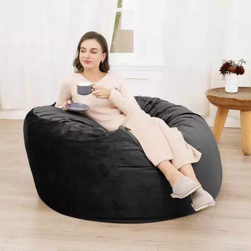 Pouf Gigante da 120 cm per Adulti e Ragazzi – Imbottitura in Gommapiuma Sminuzzata, Tessuto Morbido in Velluto