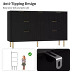 Cassettiera a 7 cassetti scanalati con maniglie dorate – Mobile contenitore moderno per camera da letto e soggiorno