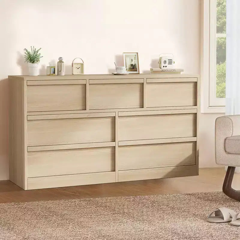 Cassettiera/credenza scandinava a 6 cassetti in legno con piano spazioso – 137 cm di larghezza