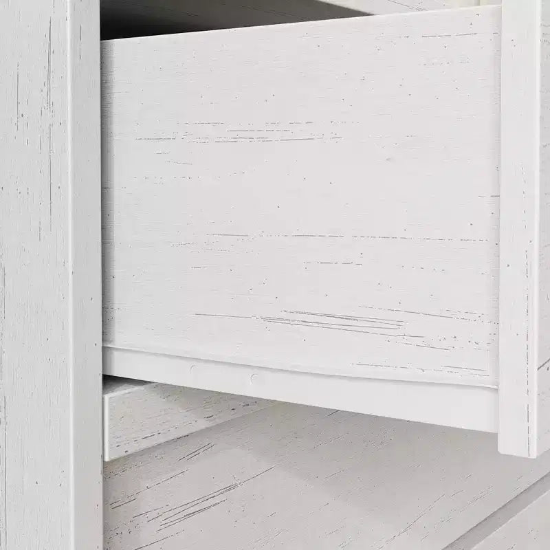 Cassettiera/credenza scandinava a 6 cassetti in legno con piano spazioso – 137 cm di larghezza