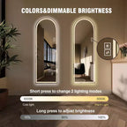 Specchio a figura intera a LED ad arco da 65" con modalità di illuminazione regolabili – Montaggio a parete moderno