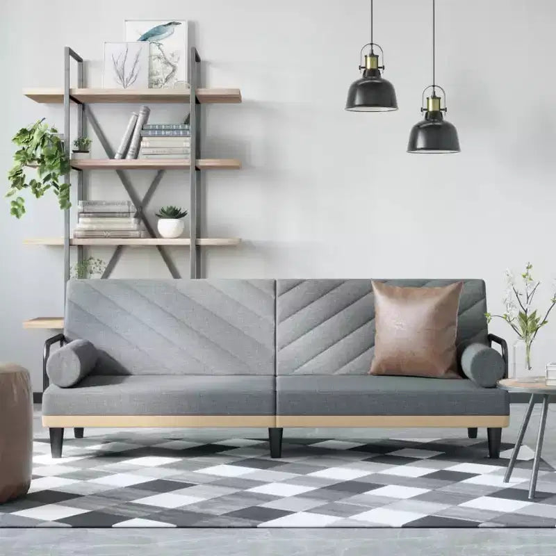Divanetto letto convertibile con schienale e braccioli regolabili – Rivestimento in tessuto