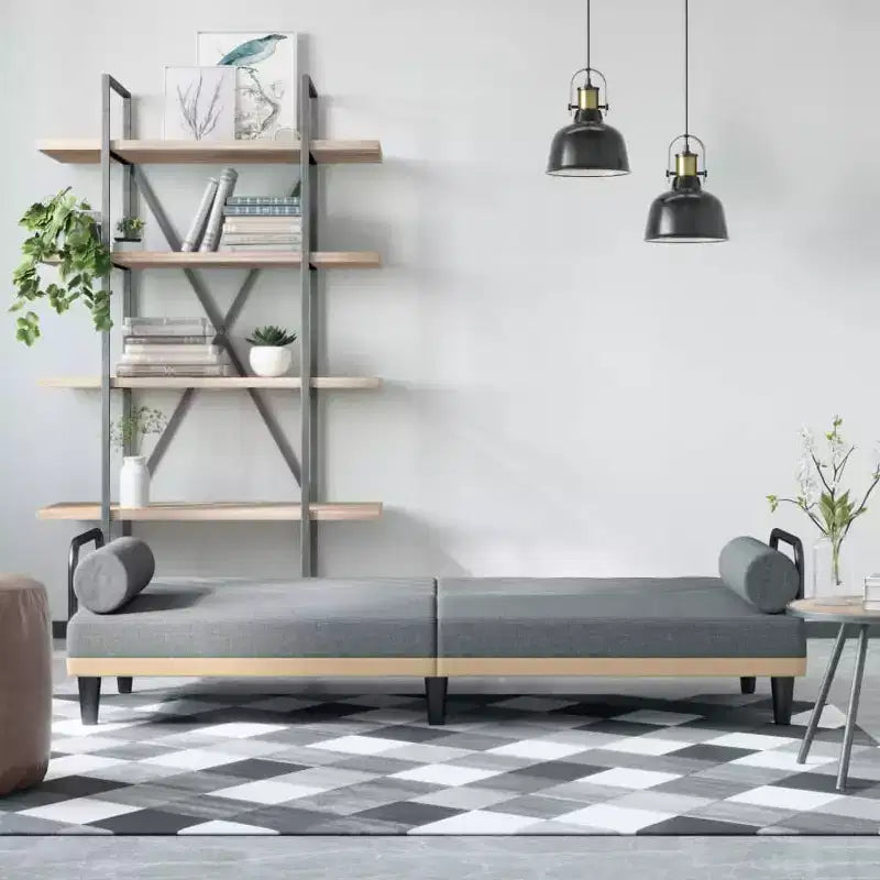 Divanetto letto convertibile con schienale e braccioli regolabili – Rivestimento in tessuto