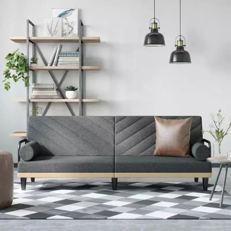 Divanetto letto convertibile con schienale e braccioli regolabili – Rivestimento in tessuto
