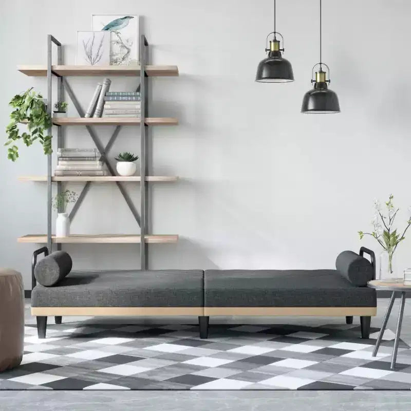 Divanetto letto convertibile con schienale e braccioli regolabili – Rivestimento in tessuto