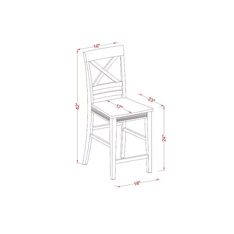 Set da 5 pezzi tavolo alto rotondo e sgabelli da pub – Finitura burro e ciliegio