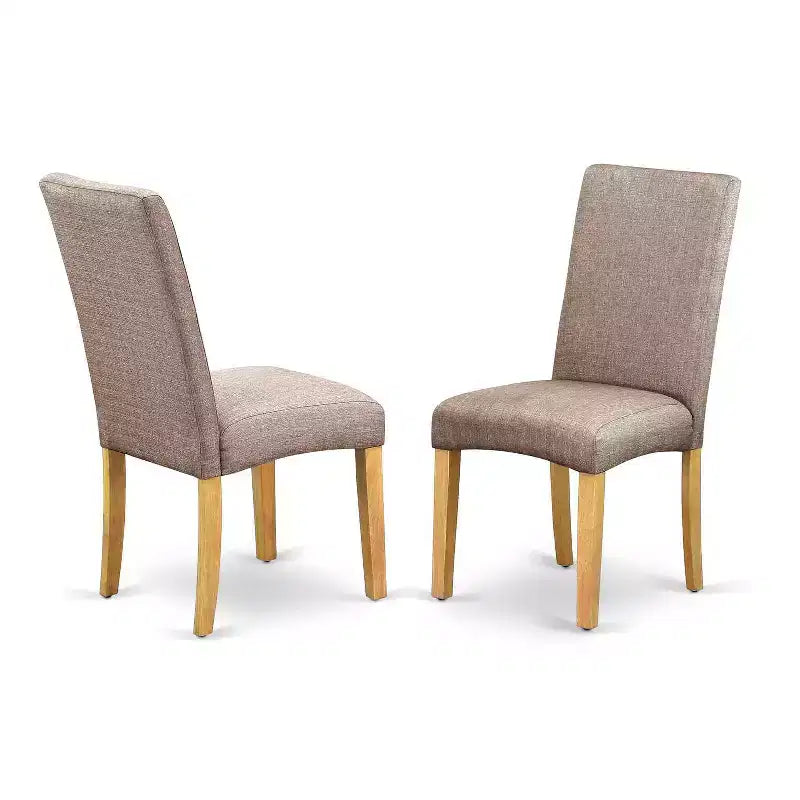 Set da Pranzo 3 Pezzi in Legno Massello di Rovere Naturale con Sedie Alto Schienale – Allungabile