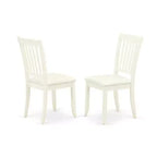 Set da pranzo da 3 pezzi in legno massello, colore bianco, con base a piedistallo, rotondo, 2 posti