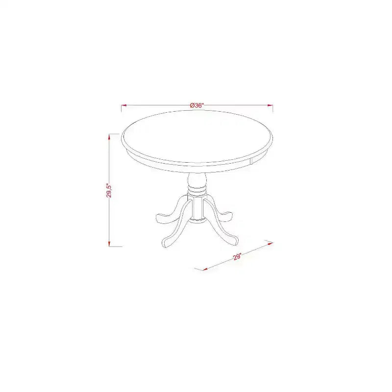 Set da pranzo da 3 pezzi in legno massello, colore bianco, con base a piedistallo, rotondo, 2 posti