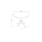 Set da pranzo da 3 pezzi in legno massello, colore bianco, con base a piedistallo, rotondo, 2 posti