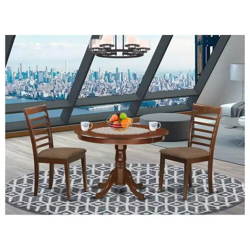 Set da 5 pezzi tavolo da pranzo rotondo moderno con 4 sedie – allungabile, 4 posti