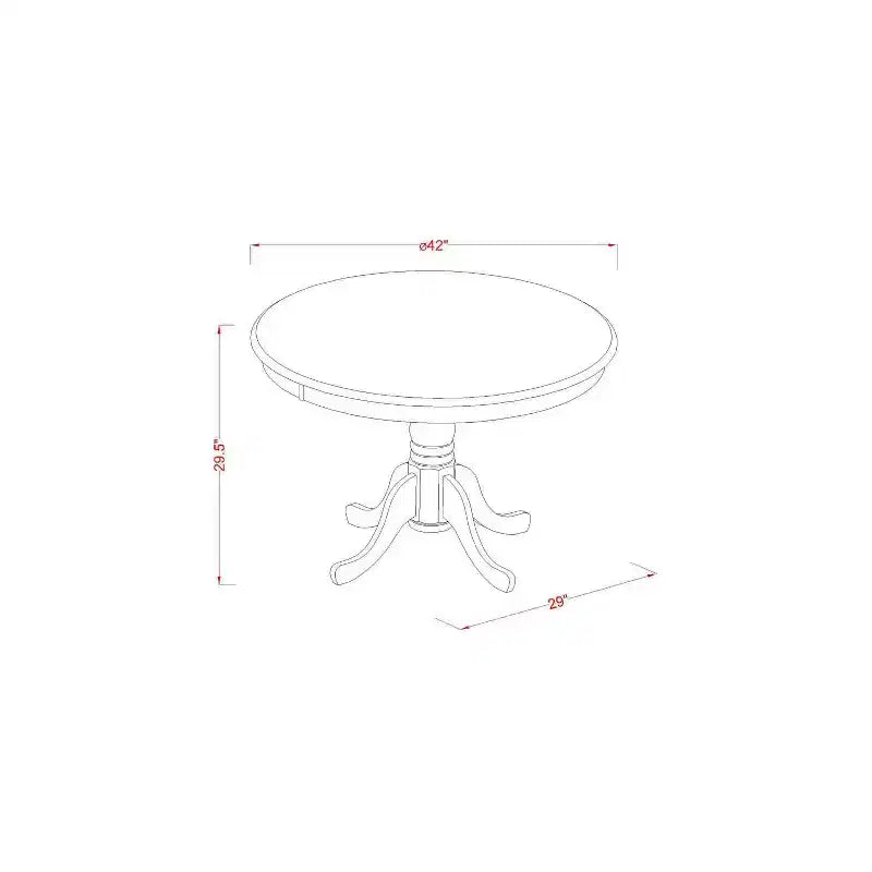 Set da 5 pezzi tavolo da pranzo rotondo moderno con 4 sedie – allungabile, 4 posti