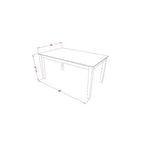 Set da pranzo in legno massello bianco lino 5 pezzi – 4 posti a sedere