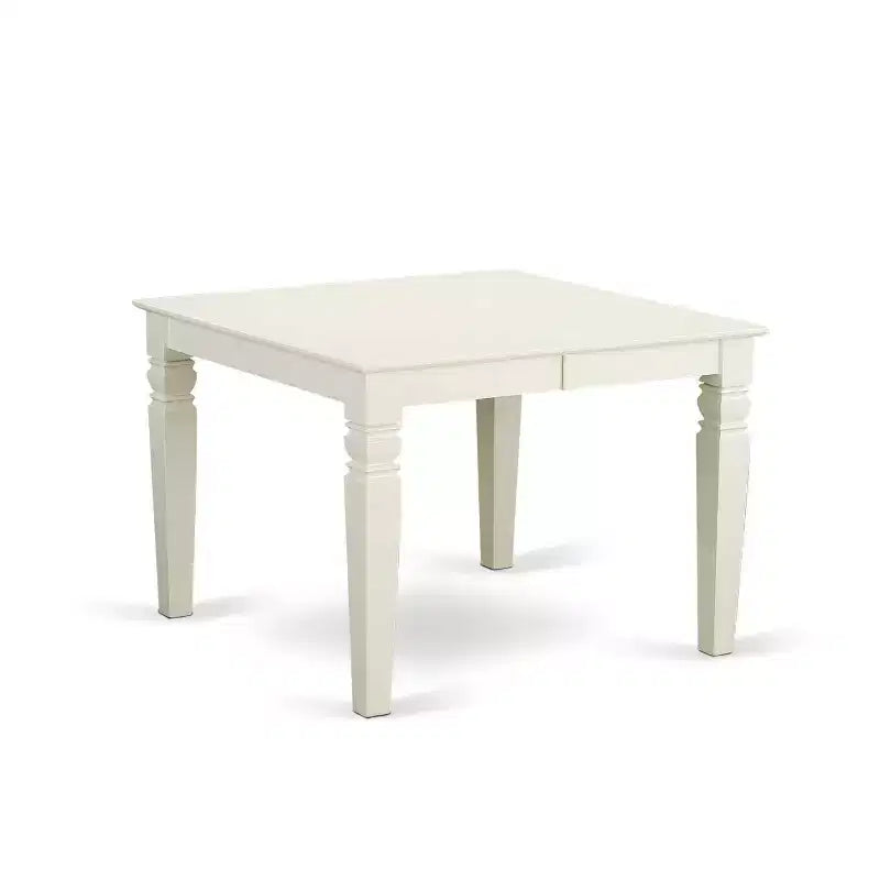 Set da pranzo 5 pezzi bianco lino – tavolo rettangolare 42x60" con prolunga e 4 sedie