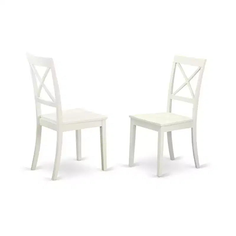 Set da pranzo 5 pezzi bianco lino – tavolo rettangolare 42x60" con prolunga e 4 sedie