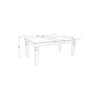 Set da pranzo 5 pezzi bianco lino – tavolo rettangolare 42x60" con prolunga e 4 sedie