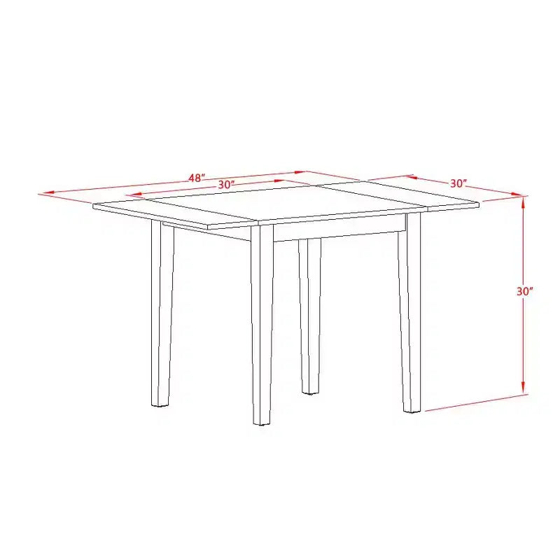 Set da pranzo in legno massello di mogano da 5 pezzi – 4 posti a sedere