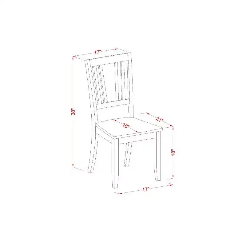 Set Sala da Pranzo 5 Pezzi in Mogano Massiccio con Tavolo a Ribalta – 4 Posti a Sedere