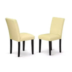Set da pranzo rettangolare 7 pezzi – Tavolo 152 cm e 6 sedie Parsons in similpelle, allungabile