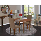 Set da Pranzo Rettangolare Stile Country Francese da 3 Pezzi con Prolunga a Farfalla – Tavolo da 48/60" e 2 Sedie