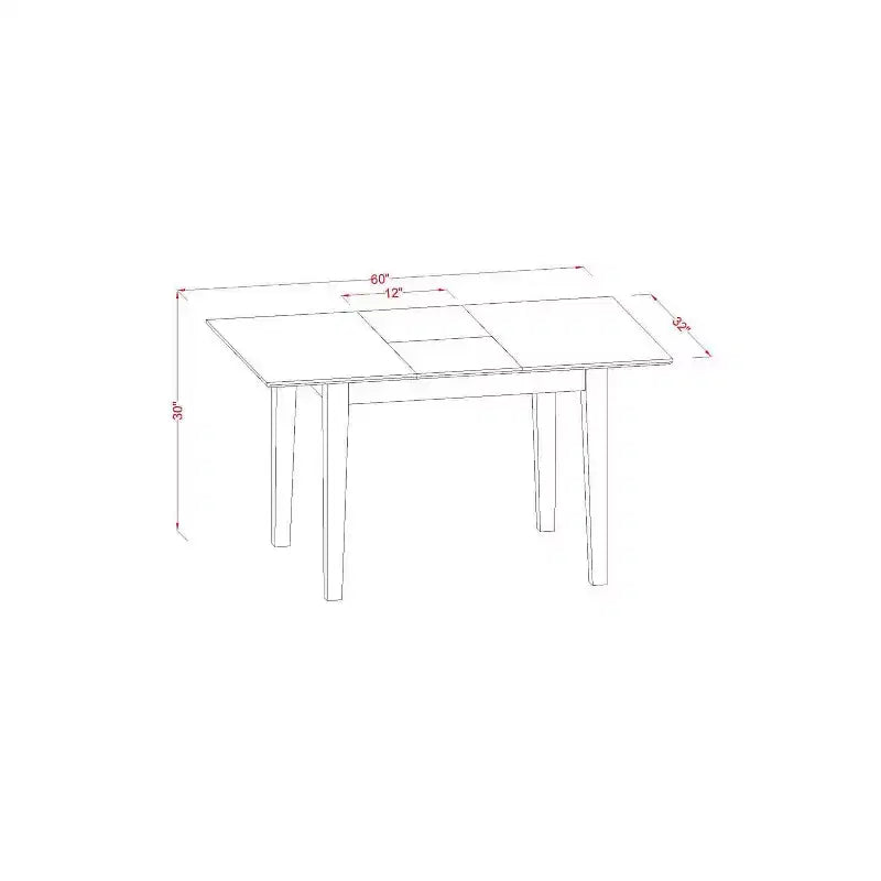 Set da Pranzo Rettangolare Stile Country Francese da 3 Pezzi con Prolunga a Farfalla – Tavolo da 48/60" e 2 Sedie