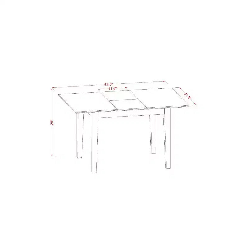 Set da pranzo 3 pezzi rettangolare nero in legno massello con prolunga a farfalla – Allungabile