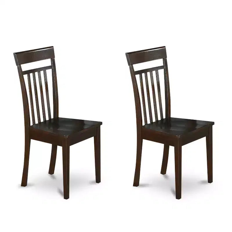 Set da pranzo cappuccino in legno massello rotondo 3 pezzi con 2 sedie – Base a piedistallo