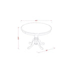Set da pranzo cappuccino in legno massello rotondo 3 pezzi con 2 sedie – Base a piedistallo