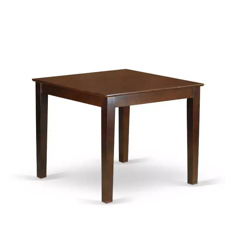 Set da pranzo quadrato in legno massello di mogano a 5 pezzi – 4 posti a sedere