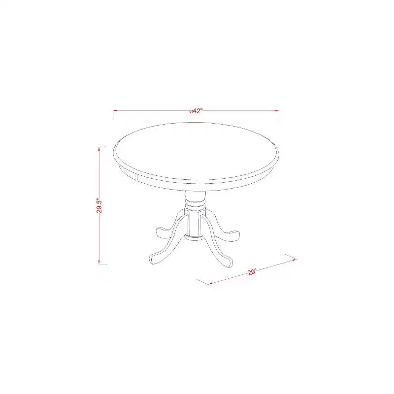Set da 5 pezzi tavolo da pranzo rotondo e sedie Gothic – Dinette con finitura nera