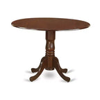Set da pranzo Boho con tavolo rotondo a ribalta e 4 sedie in lino color crema, 5 pezzi