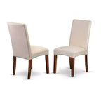 Set da pranzo Boho con tavolo rotondo a ribalta e 4 sedie in lino color crema, 5 pezzi