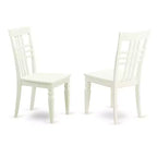 Set da Pranzo di 7 Pezzi in Legno Massello Lino Bianco con 6 Sedie