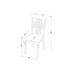Set da Pranzo di 7 Pezzi in Legno Massello Lino Bianco con 6 Sedie
