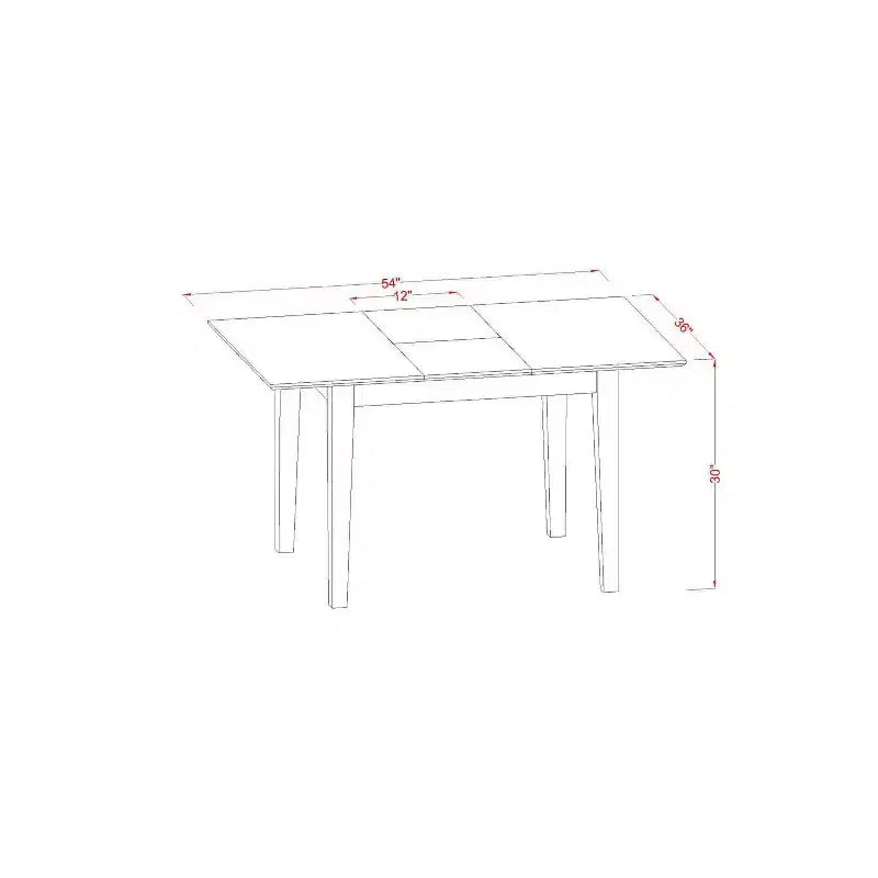 Set da pranzo rettangolare in mogano massello da 5 pezzi – 4 posti a sedere