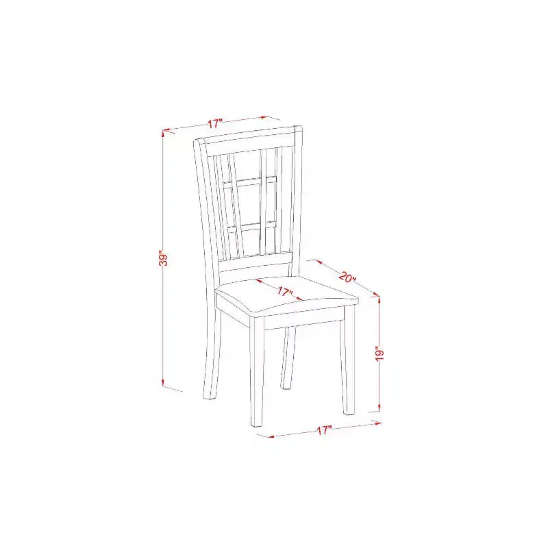 Set Sala da Pranzo 7 Pezzi in Legno Massello con 6 Sedie – Tavolo da Cucina