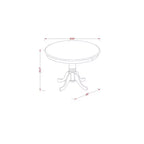 Set da Pranzo Rotondo 5 Pezzi – Finitura Quercia Rustica e Sedie in Lino Cachi Scuro, 4 Posti