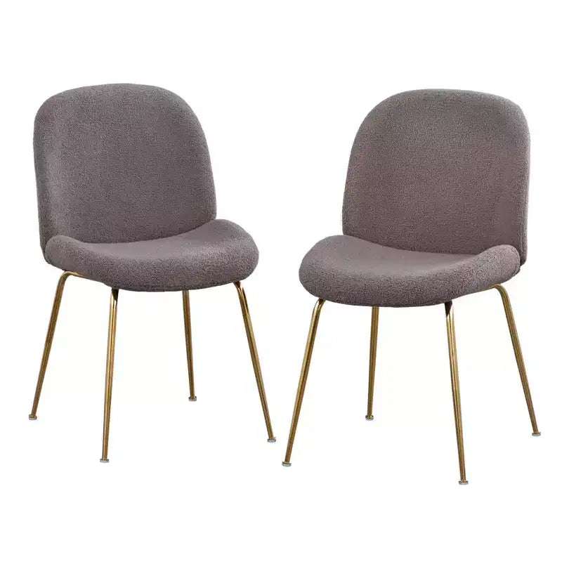 Set di 2 sedie da pranzo moderne imbottite con schienale curvo – Sedile in schiuma, struttura in metallo