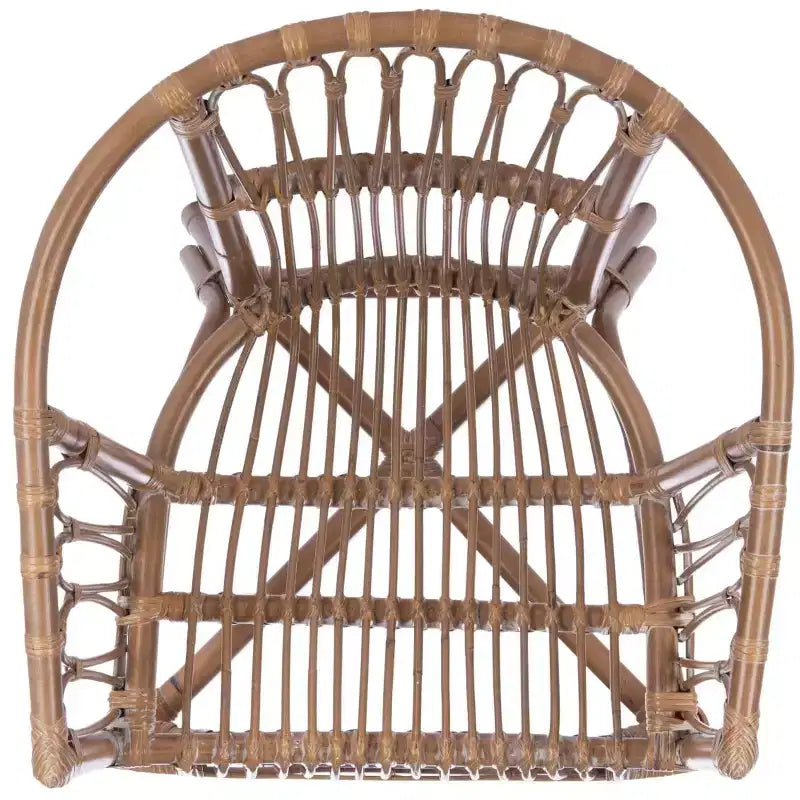 Poltrona d'accento in rattan – Nera, capacità 113 kg, nessun montaggio richiesto