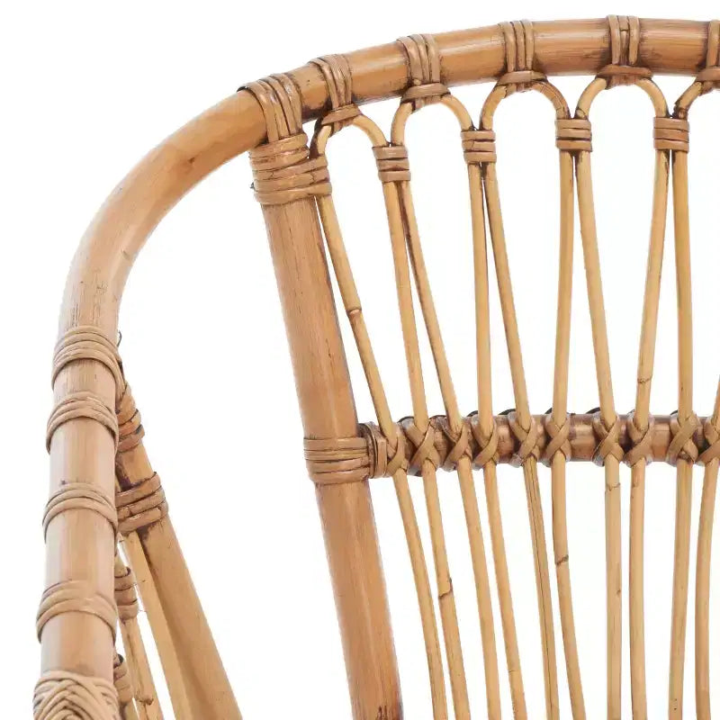 Poltrona d'accento in rattan – Nera, capacità 113 kg, nessun montaggio richiesto