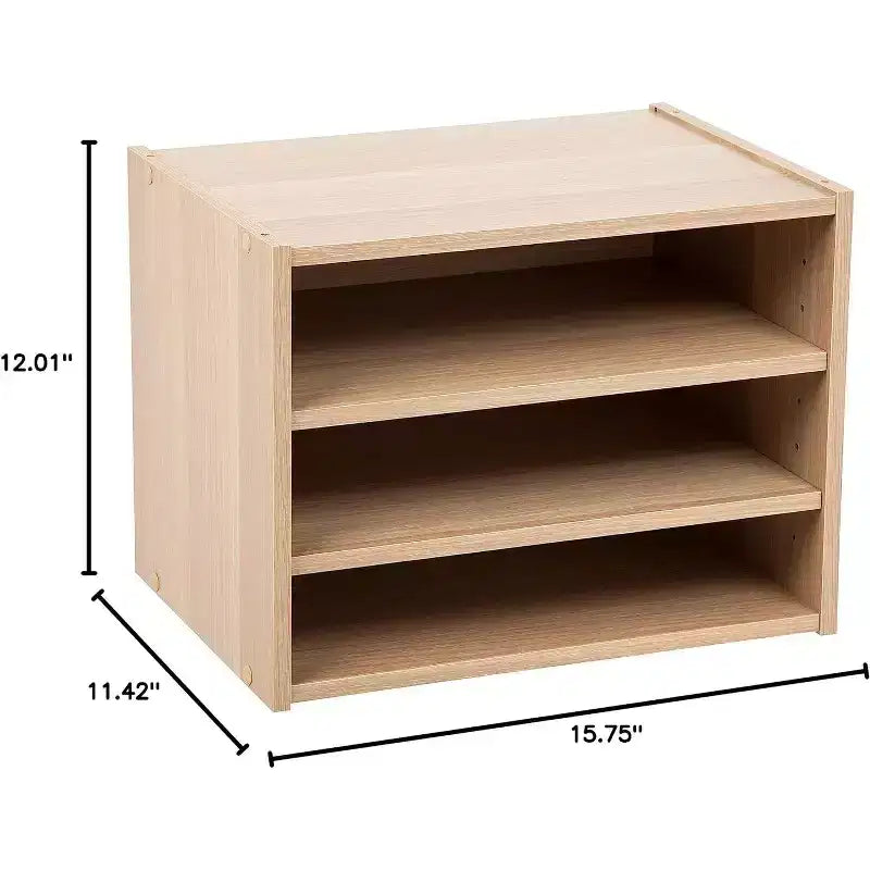 Contenitore portaoggetti modulare impilabile in legno con ripiano regolabile – Organizer da scrivania impilabile
