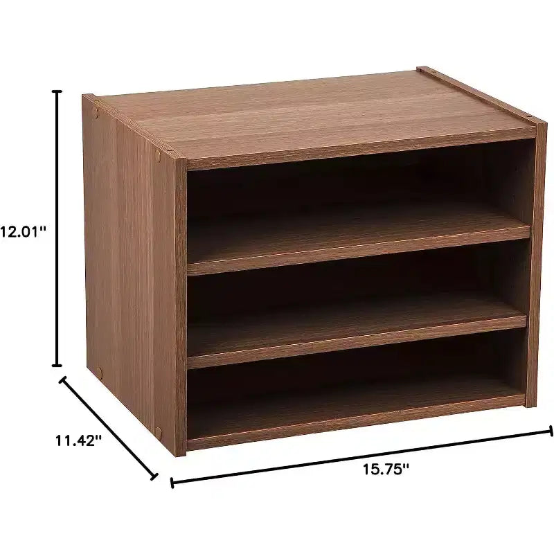 Contenitore portaoggetti modulare impilabile in legno con ripiano regolabile – Organizer da scrivania impilabile